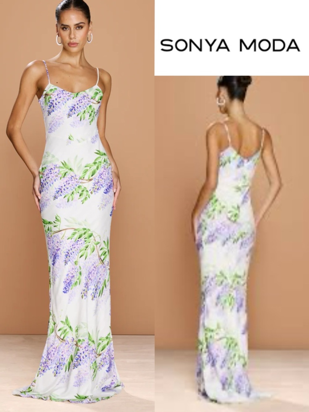 Show stopper! Juliette Floral Maxi Slipdress in Wisteria Sonya Moda size m/US 6